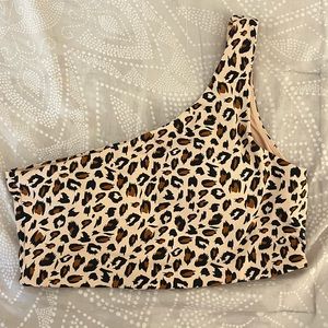 Ryderwear adapt one shoulder sports bra- nude leopard